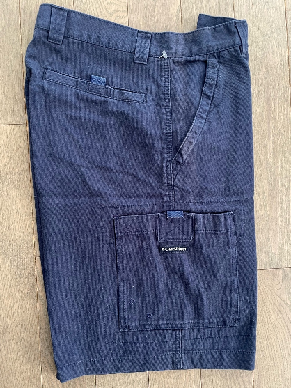 B.U.M. Equipment Navy Blue Corduroy Cargo Shorts Men's 32 NWOT
